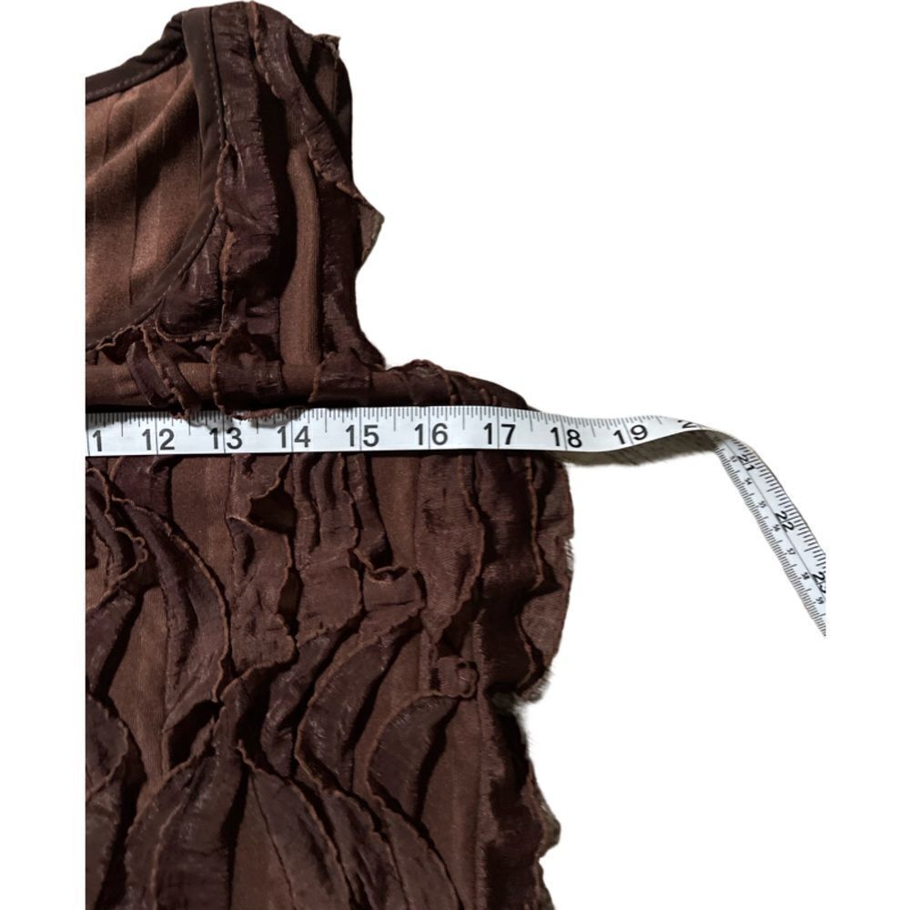 Jason Maxwell Brown Ruffle Tank Top Large - Picture 5 of 7